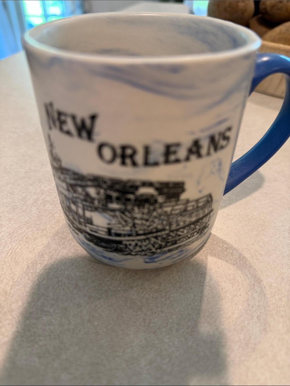 New Orleans Blue & White Ceramic Coffee Mug